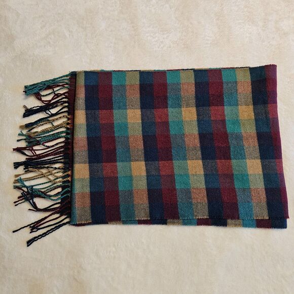 Luxury 100% Cashmere Scarf Made in Scotland Plaid Tartan Check Wrap Fringe - Picture 2 of 7